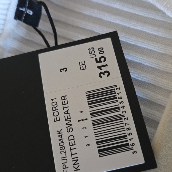 The Kooples White Ribbed V-Neck Top - Picture 8 of 9